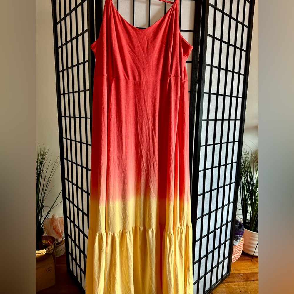 Torrid Coral Yellow Ombre Maxi Dress | Size 4 | Jersey Knit - Picture 5 of 5